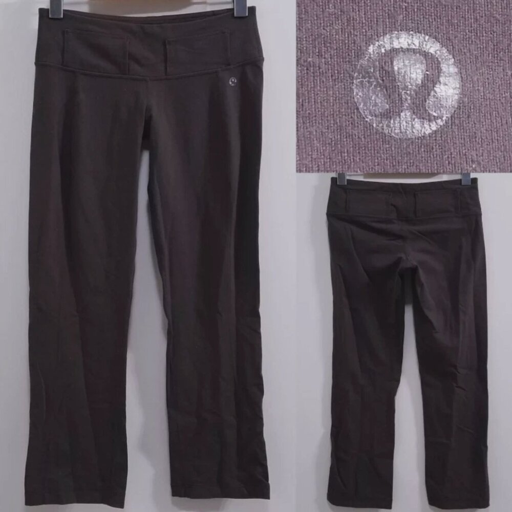 Lululemon Belt It Out Crop Leggings 4 XS Woman's Brown Loop Pants Capri